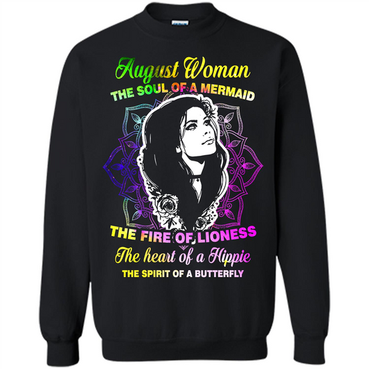 August Woman T-shirt The Heart Of A Hippie Black