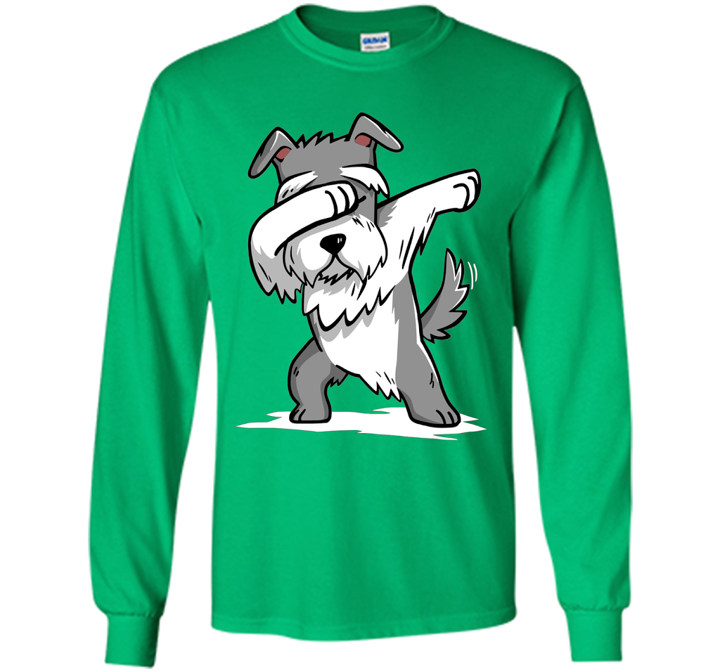 Dog T-shirt Schnauzer Dabbing T-shirt Irish Green