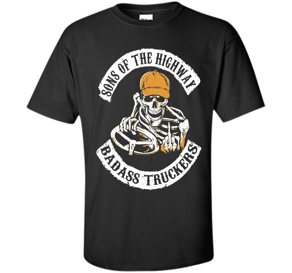 Truck Driver T-shirt Sons Of The Highway T-shirt Black