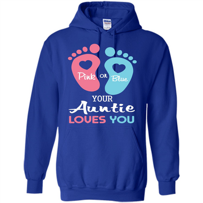 Baby T-shirt Pink Or Blue Your Auntie Loves You Royal