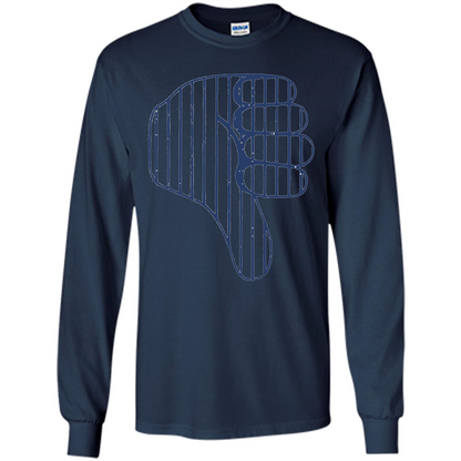 Baseball T-shirt Baseball Celebration Thumbs Down T-shirt Navy