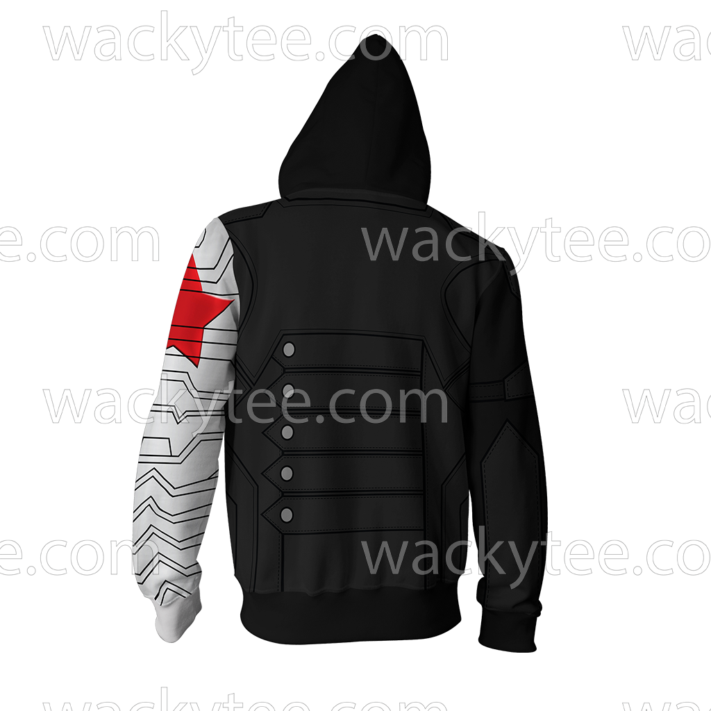Captain America: The Winter Soldier Bucky Barnes Cosplay Zip Up Hoodie Jacket
