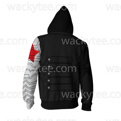 Captain America: The Winter Soldier Bucky Barnes Cosplay Zip Up Hoodie Jacket