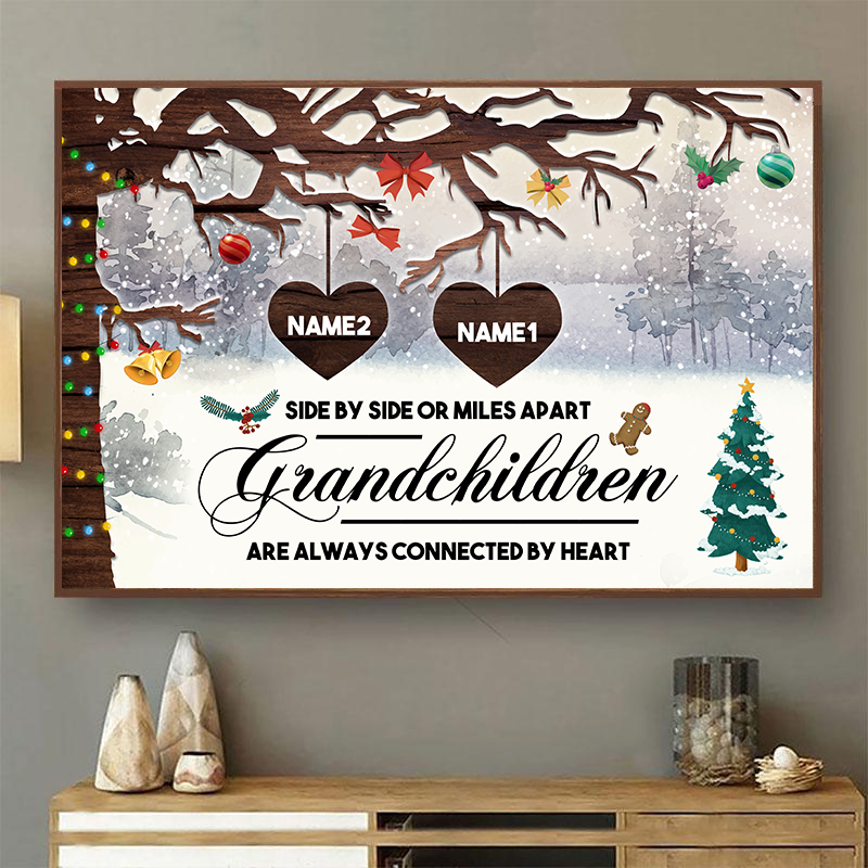 Grandchildren Always Close To The Heart - Gift For Grandparents - Christmas Personalized Custom Poster