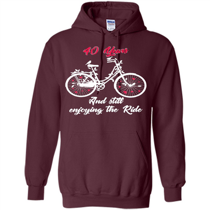 Anniversary T-shirt 40 Years And Still Enjoying The Ride Maroon