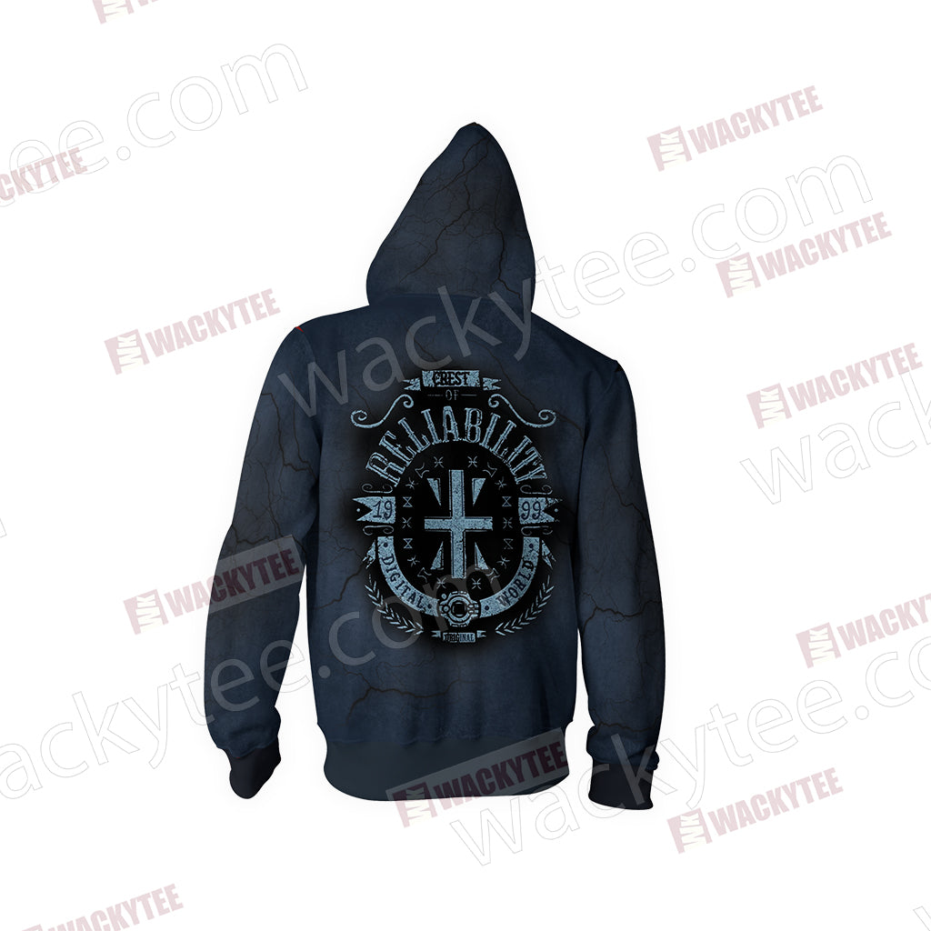 Digimon The Crest of Reliability Zip Up Hoodie Jacket