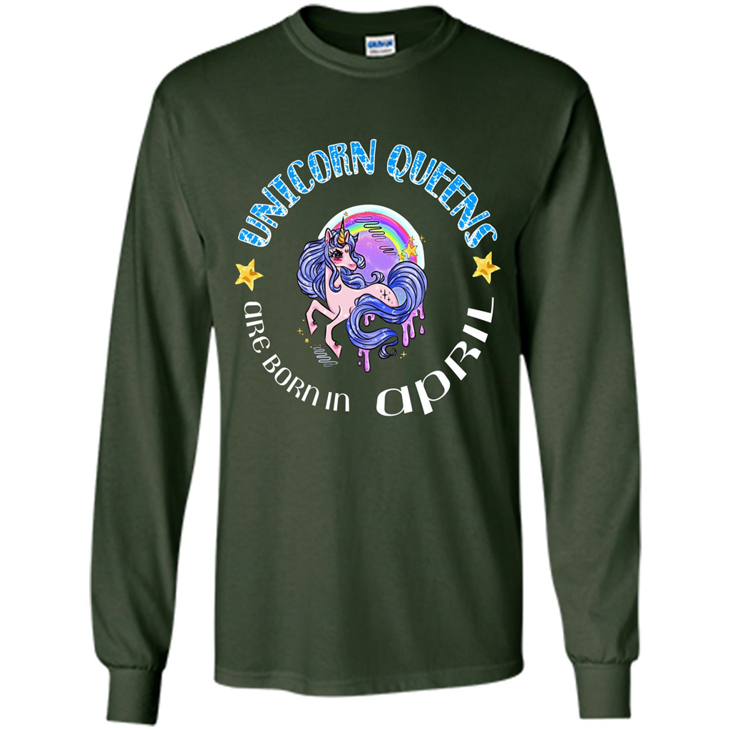 April Unicorn T-shirt Unicorn Queens Are Born April Forest Green