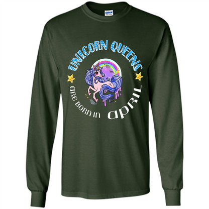 April Unicorn T-shirt Unicorn Queens Are Born April Forest Green