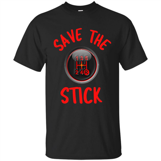 Car Racing T-Shirt Save The Stick Black
