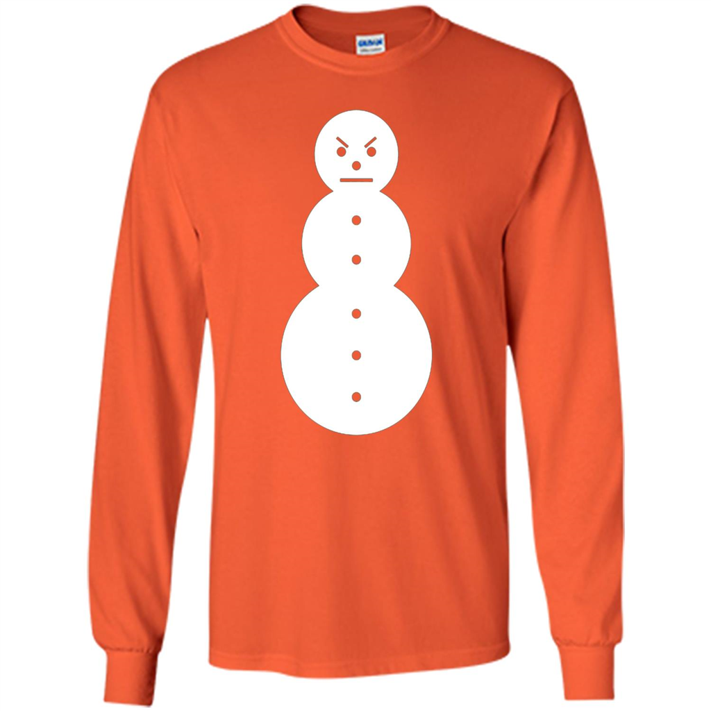 Christmas T-shirt Angry Snowman T Shirt Orange