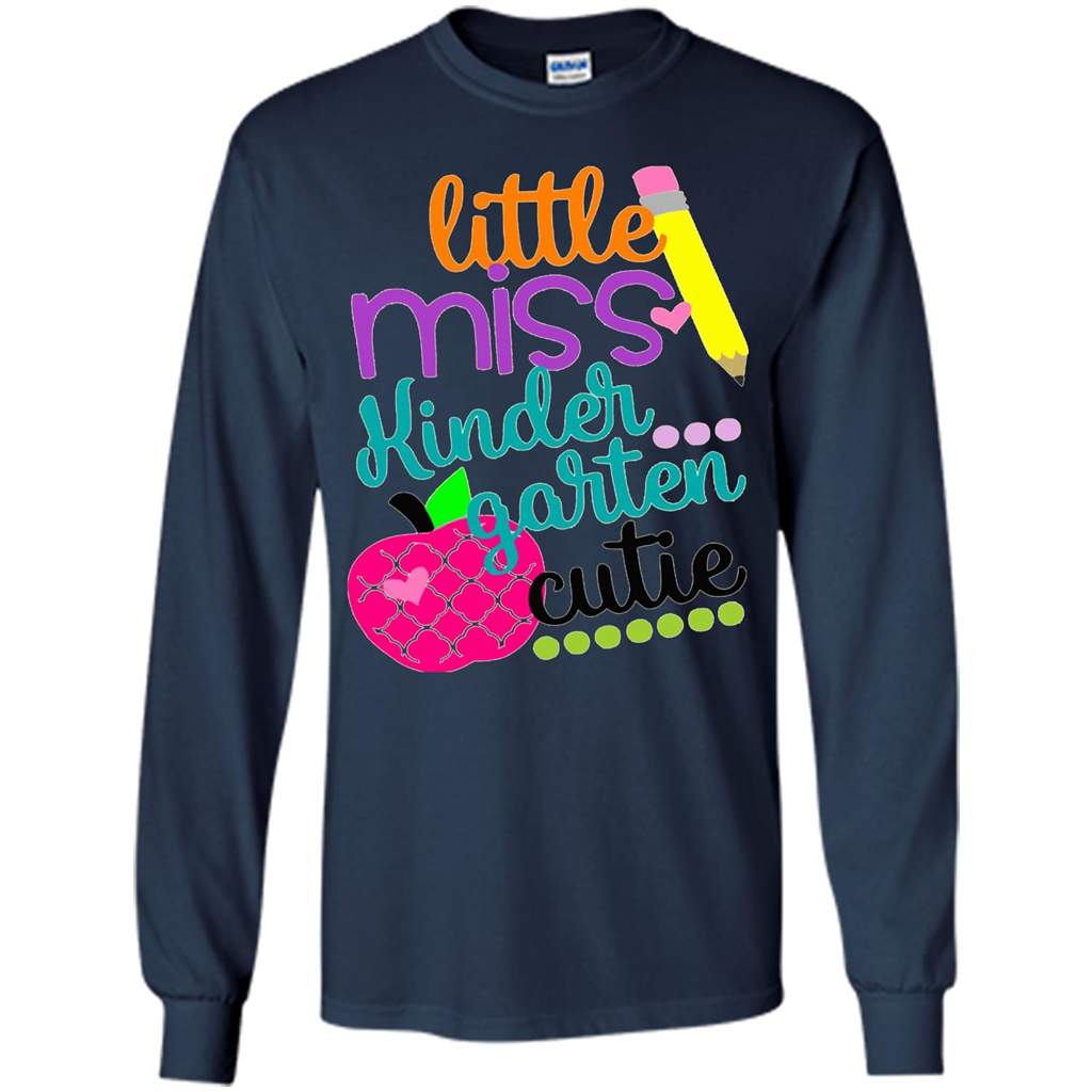 School Kids Daughter Little Miss Kindergarten Cutie T-shirt Navy
