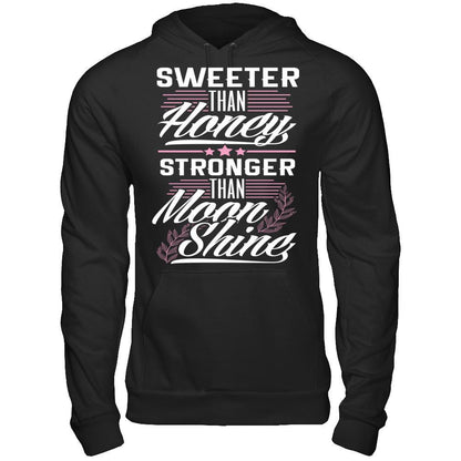 Sweeter Than Honey, Stronger Than Moon Shine Gildan - Pullover Hoodie Black