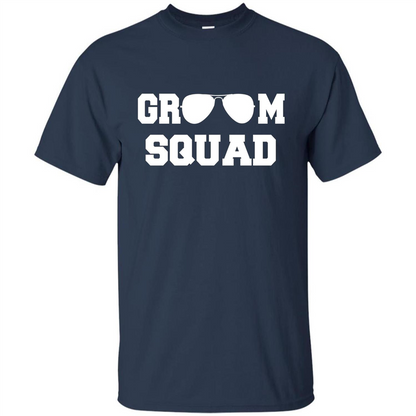 Cool Groom Squad T-Shirt Wedding Party Gift Shirt Navy
