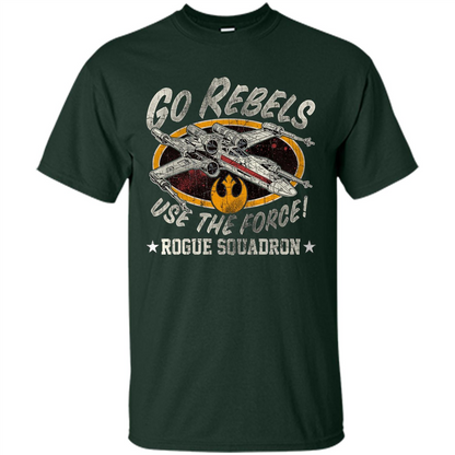 Rogue Squadron Graphic T-shirt Go Rebels Use The Force Forest Green