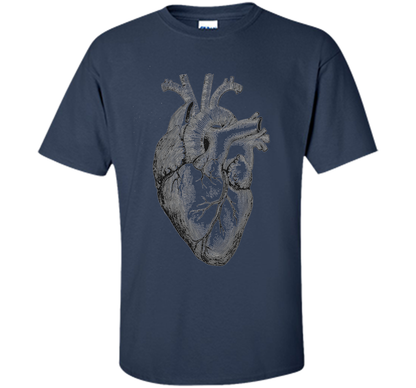 Real Anatomical Human Heart T-shirt Navy