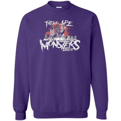 There Are Monsters Among Us T-shirt Purple