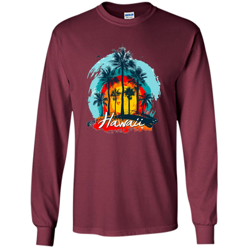 Summer T-shirt Hawaiian Islands Aloha T-Shirt Maroon