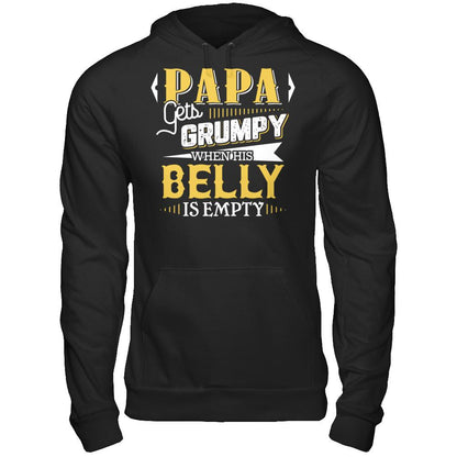 Papa Gets Grumpy When His Belly Is Empty T-shirt Gildan - Pullover Hoodie Black