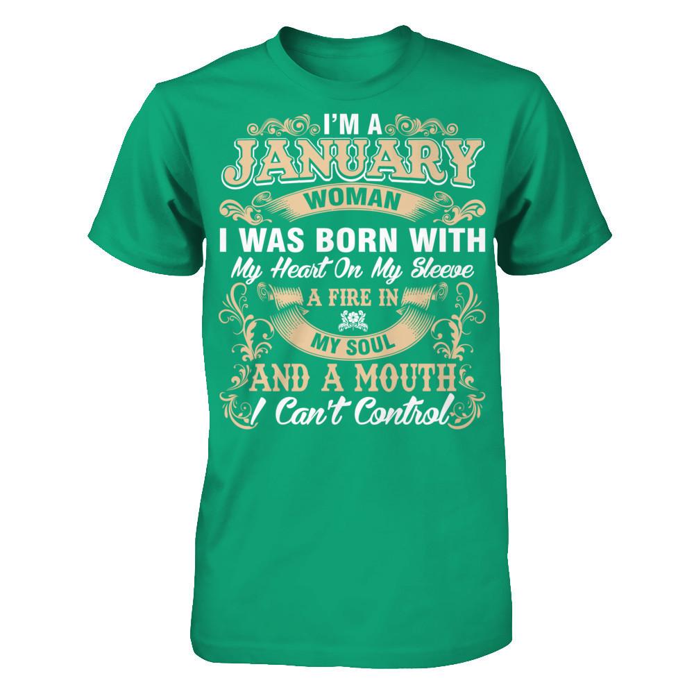 I'm A January Woman T-shirt Gildan - Short Sleeve Tee Kelly Green