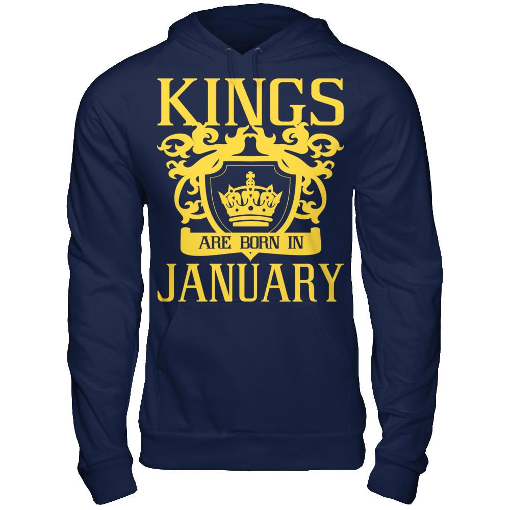 Kings Are Born In January Gildan - Pullover Hoodie Navy