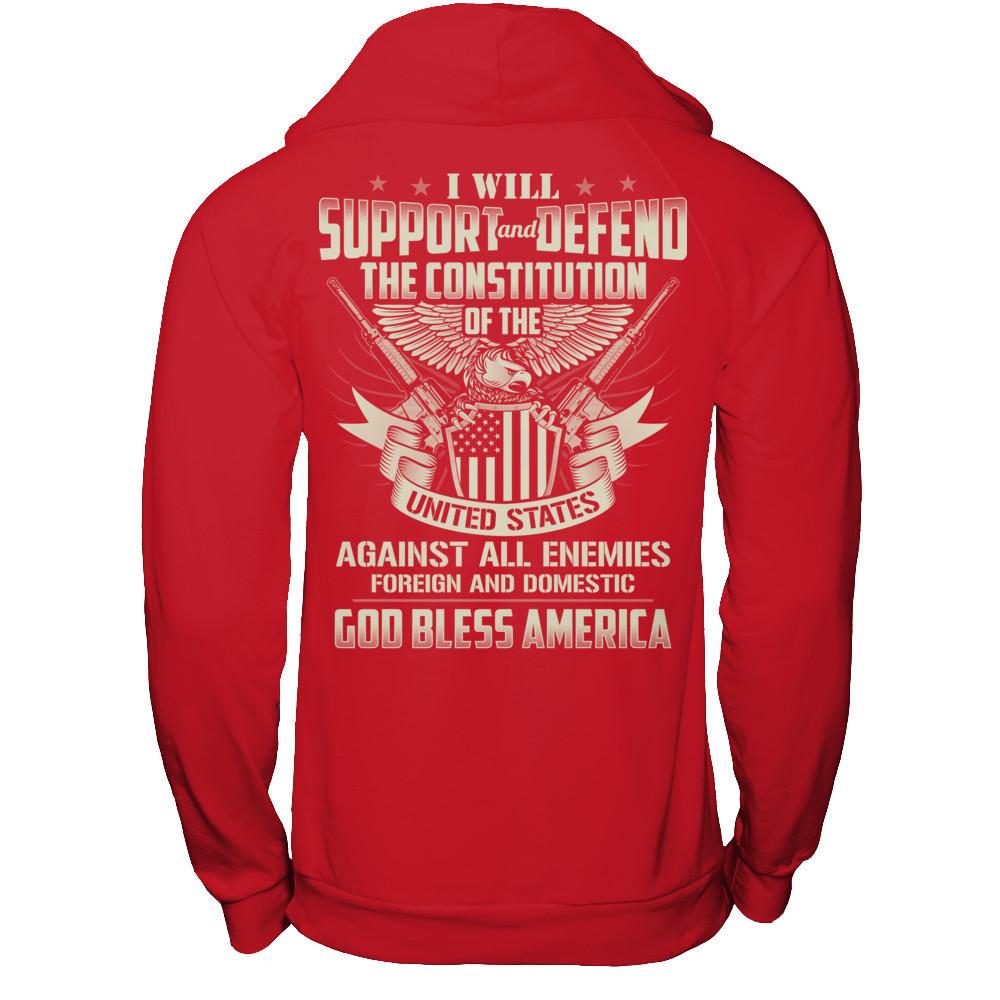 I Will Support And Defend The Constitution Of The United States T-shirt Gildan - Pullover Hoodie Red