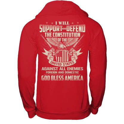 I Will Support And Defend The Constitution Of The United States T-shirt Gildan - Pullover Hoodie Red