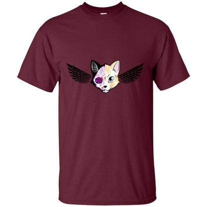 Wolf and Bird T-shirt Maroon