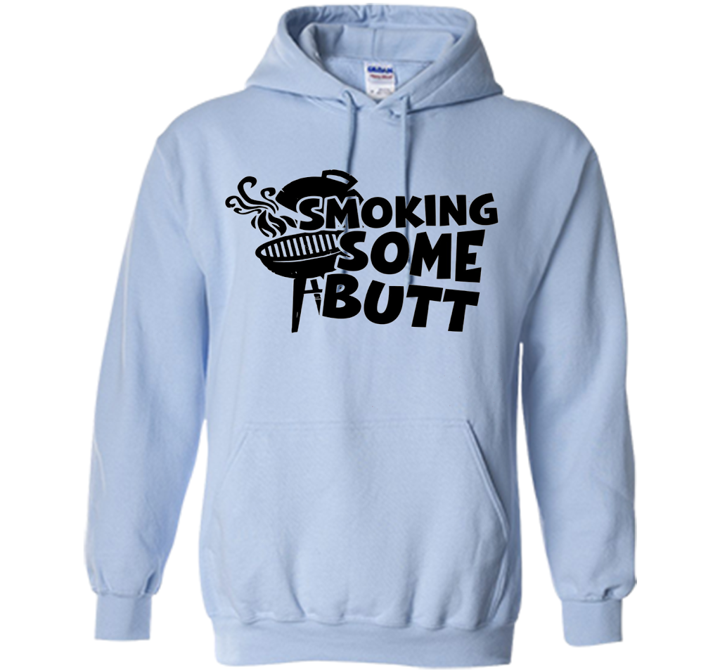 Funny Smoke Some Butt BBQ Barbeque Grilling T-Shirt shirt Light Blue
