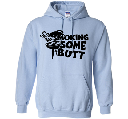Funny Smoke Some Butt BBQ Barbeque Grilling T-Shirt shirt Light Blue