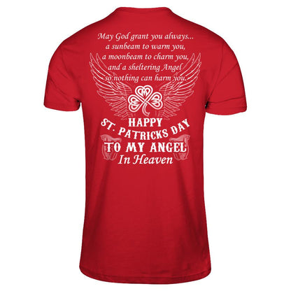 Happy St.Patricks Day To My Angel In Heaven T-shirt Gildan - Short Sleeve Tee Red