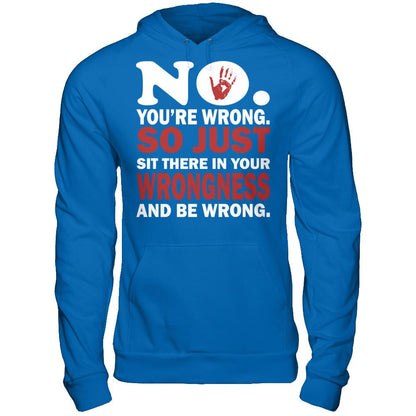 No You're Wrong So Just Sit There In Your Wrongness And Be Wrong Gildan - Pullover Hoodie Royal