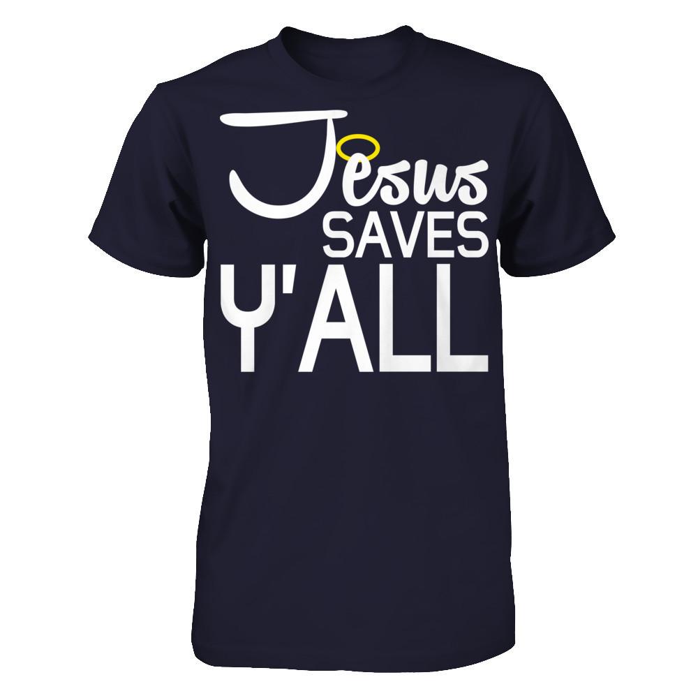 Jesus Saves Y'all Next Level - Unisex Fitted Tee Midnight Navy