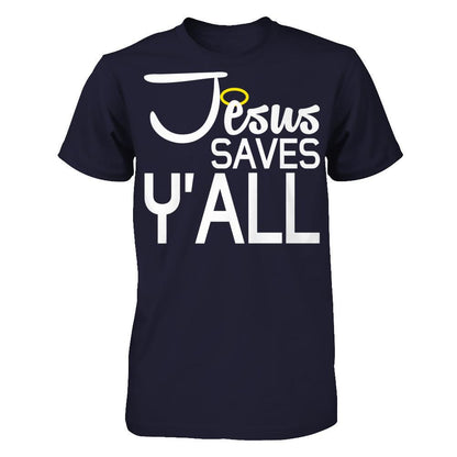 Jesus Saves Y'all Next Level - Unisex Fitted Tee Midnight Navy