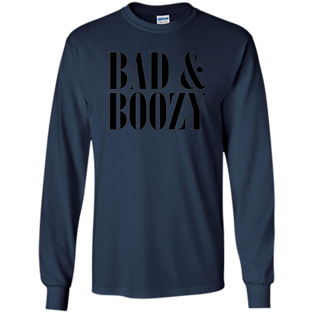 Bad And Boozy T-shirt Summer Beer Funny T-shirt Navy