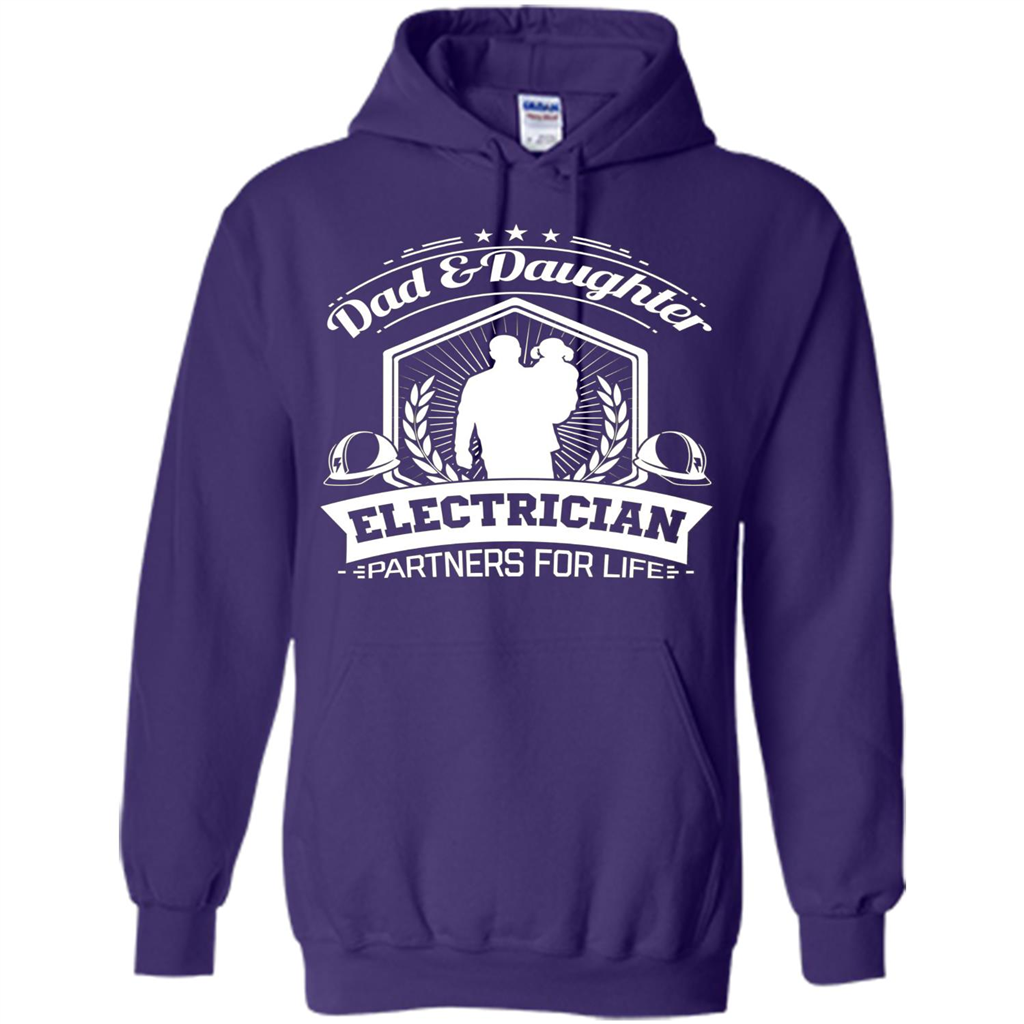 Dad And Daughter Electrician Partners For Life T-shirt Purple