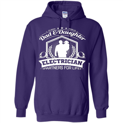 Dad And Daughter Electrician Partners For Life T-shirt Purple