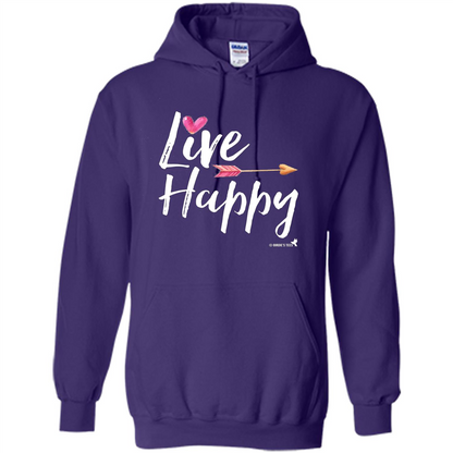 Inspirational Motivational Uplifting T-shirt Live Happy Purple