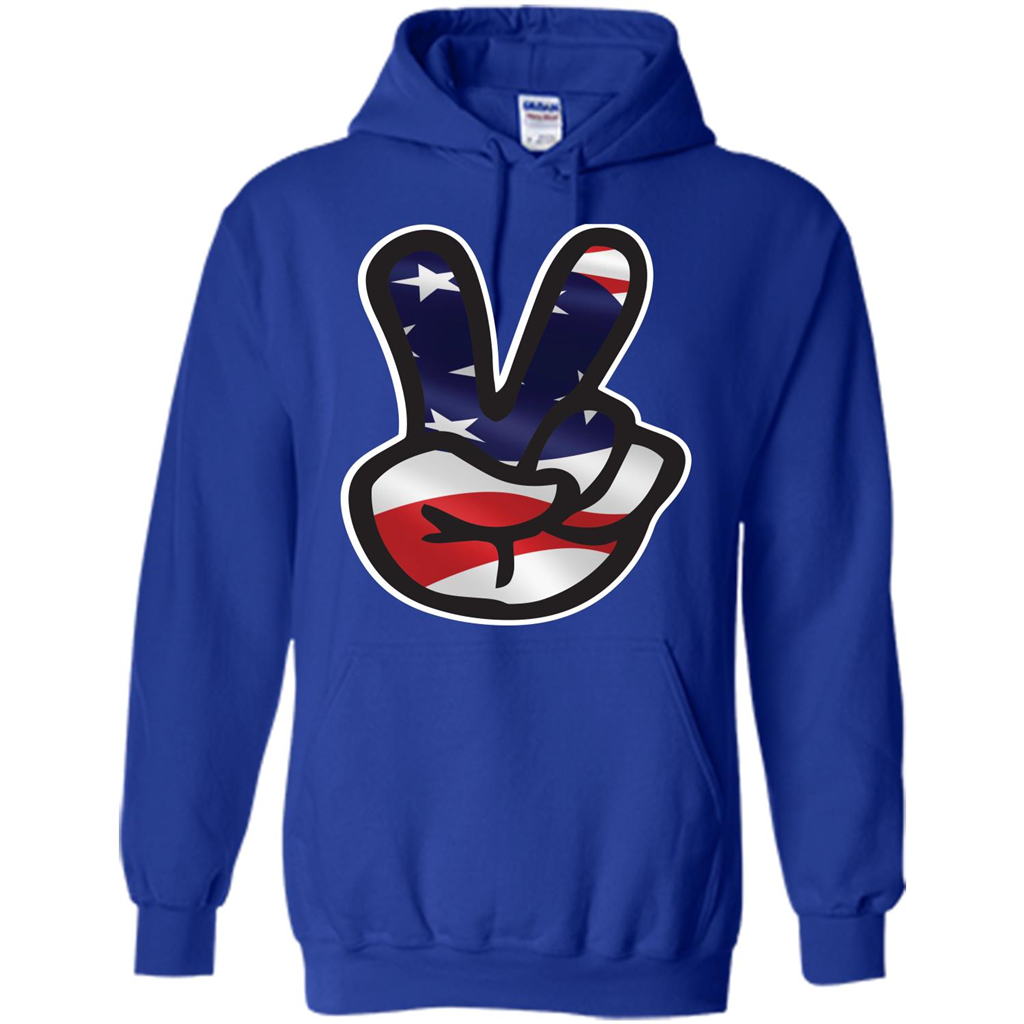 Amreican Flag Peace Guy T-shirt Royal