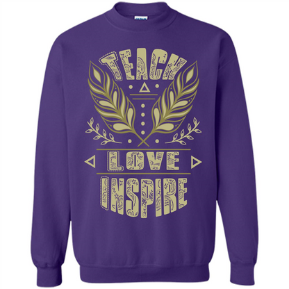 Teacher T-shirt Teach Love Inspire T-shirt Orange