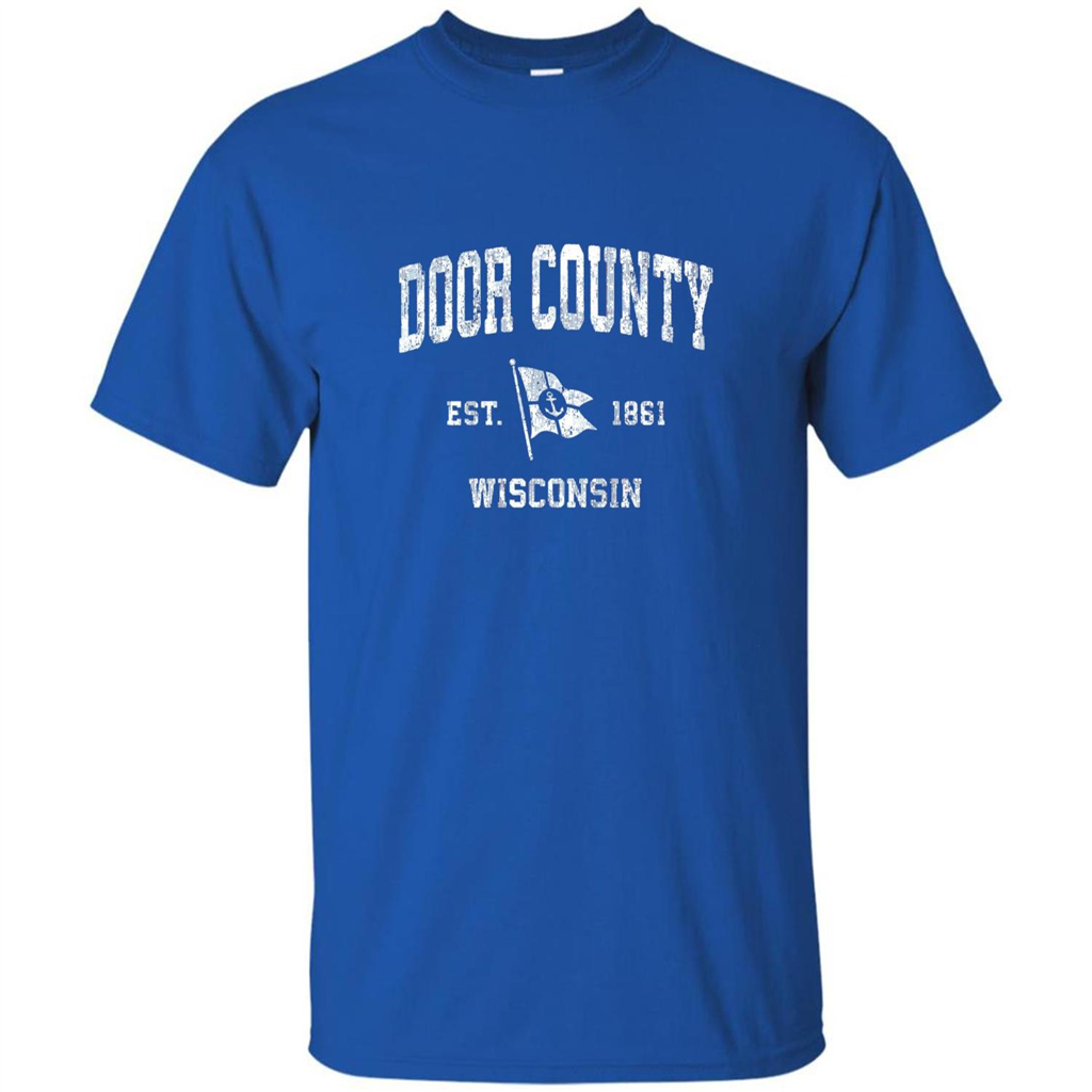 Door County Wisconsin WI Est 1861 T-shirt Royal
