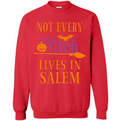 Halloween T-shirt Not Every Witch Lives In Salem T-Shirt Red
