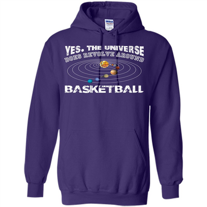 Basketball T-shirt Yes The Universe Does Revolve Around Basketball Purple
