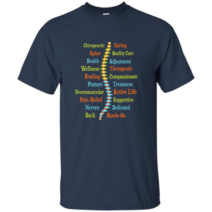 National Chiropractic Health Month Chiropracter T Shirt Navy