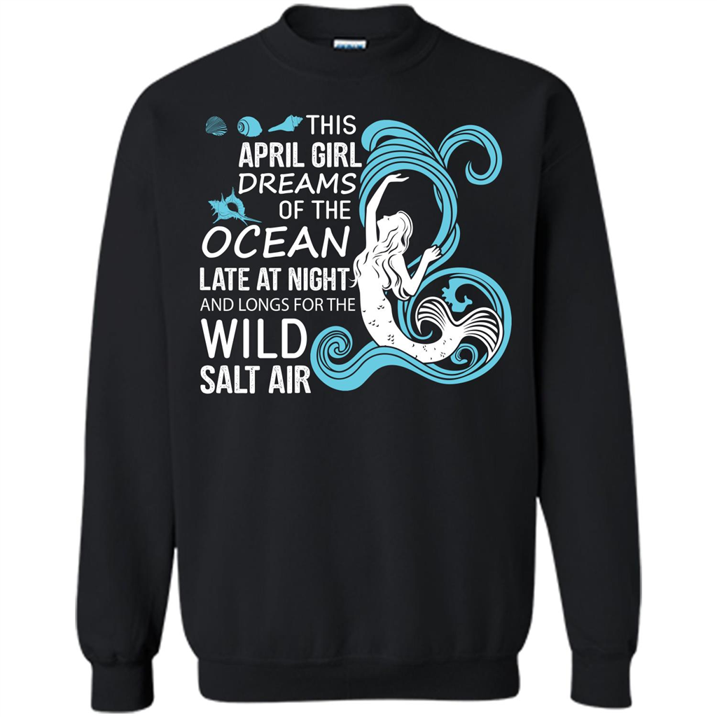 This April Girl Dreams Of The Ocean Late At Night T-shirt Black