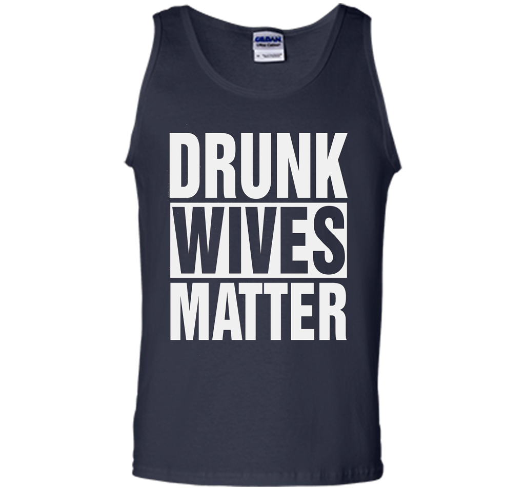 Wife T-shirt Drunk Wives Matter T-shirt Navy