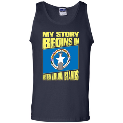 Story Begins In Northern Mariana Islands T-Shirt Navy