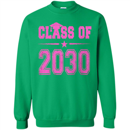 Class of 2030 Pink Girls T-shirt Irish Green