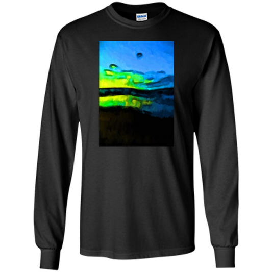 Yellow Dance Of The Tropical Blue Sea And Green Sky T-shirt Black