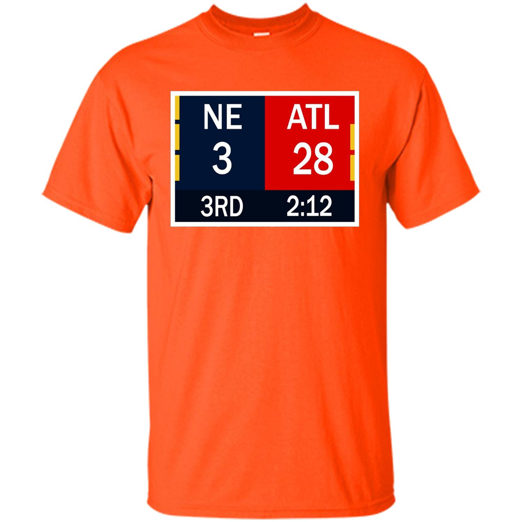 NE 3 ATL 28 Final T-shirt 2 Sides 1 Game Orange