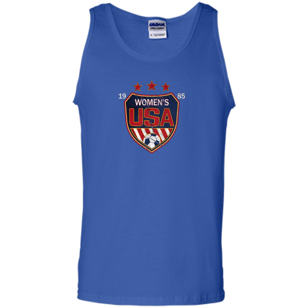 US National Woman's Soccer T-shirt USA Shield 1985 T-shirt Royal